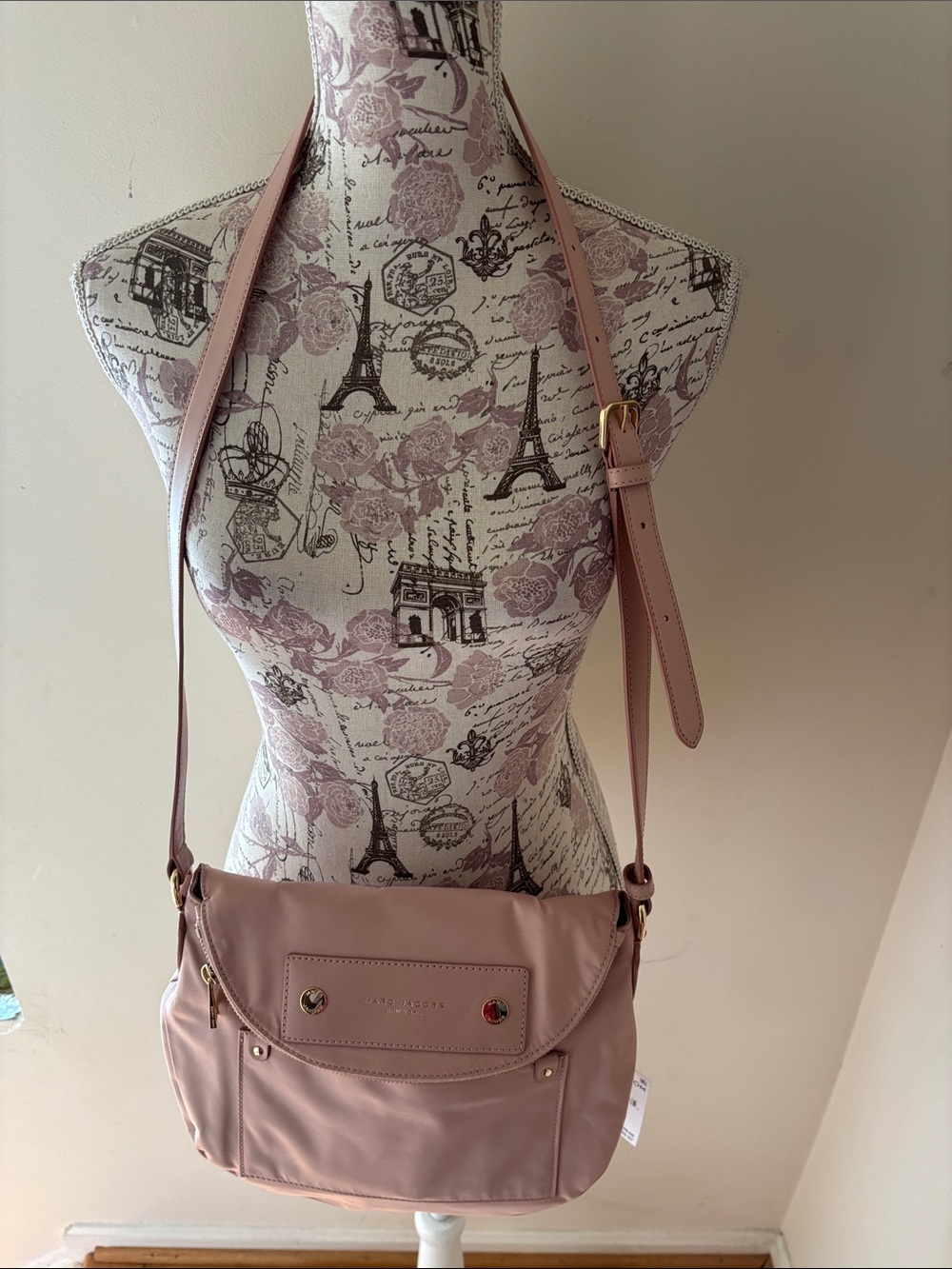 Marc Jacob Women's Misty rose  Pink nylon Crossbody Bag nwt